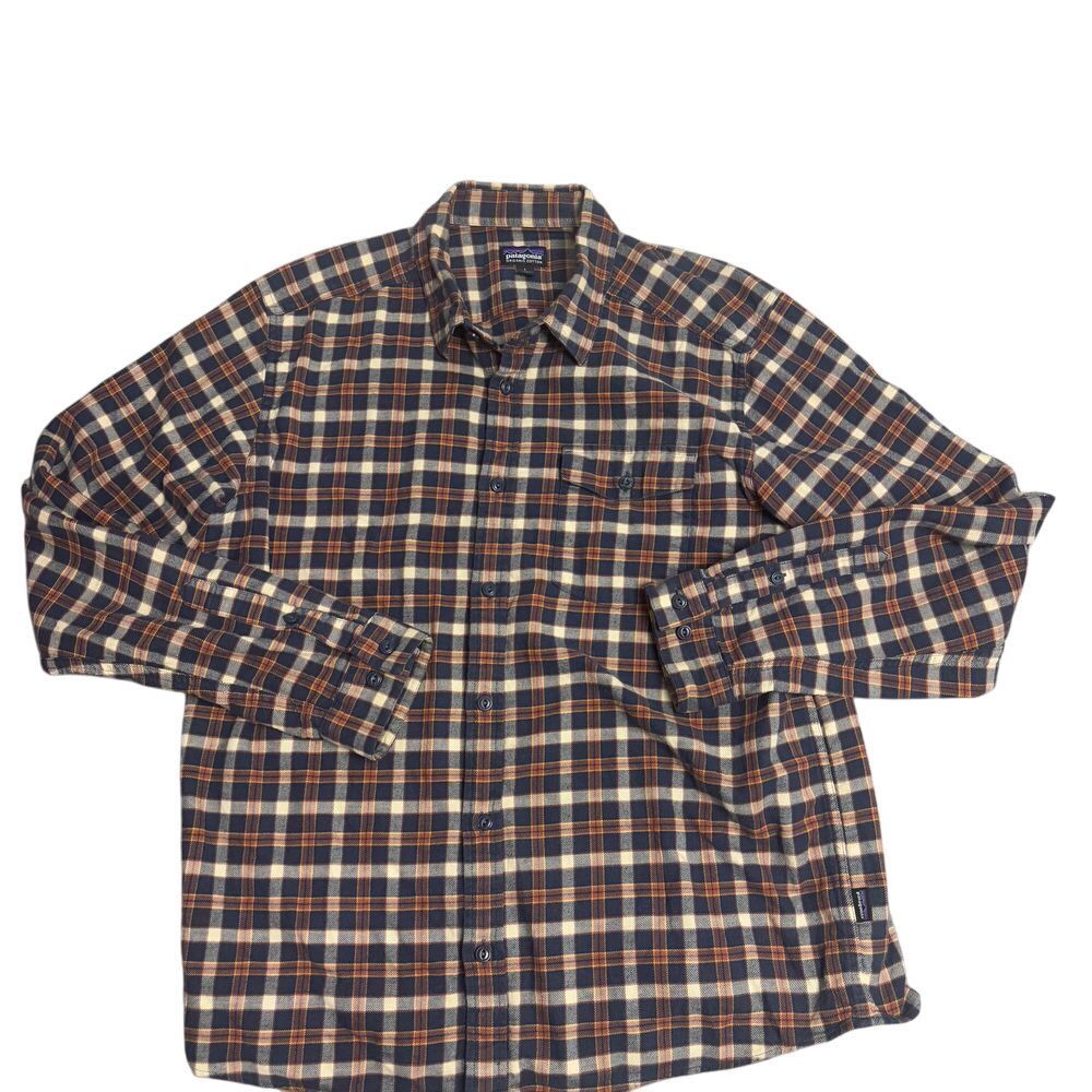 Patagonia Organic Cotton Flannel Shirt Plaid‎ Button Up Long Sleeve Large